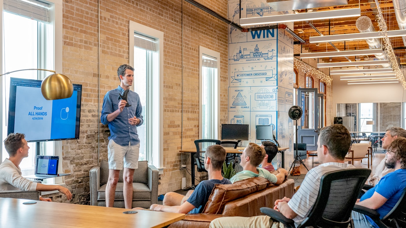 The Etheron team during a working session